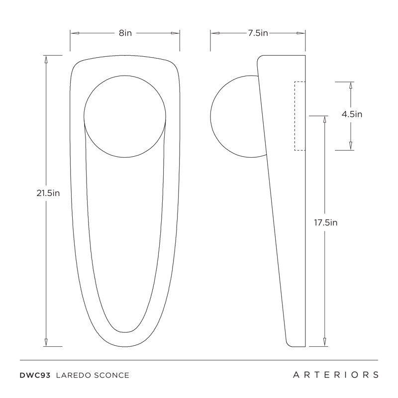 Laredo 1 - Light Flush Mounted Sconce