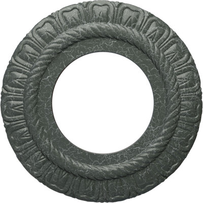 Endurathane Claremont Ceiling Medallion, 9"OD x 4 1/2"ID x 1/2"P (Fits Canopies up to 5 5/8"), Hand-Painted Athenian Green Crackle Finish
