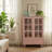 31.5" Pink Pantry Cabinet with Glass Doors, Drawer & Adjustable Shelves, Small Coffee Bar and Buffet Storage Cabinet -1790493902