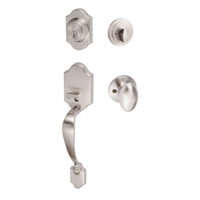 Ensemble de poignées corail, Nickel satiné, Bouton Arapaho, Réversible