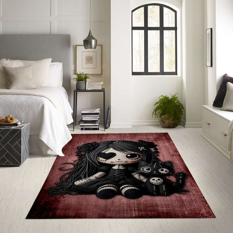 Tapis Little Doll et son chat Little Stitch Ups, Rectangle 5 pi x 7 pi