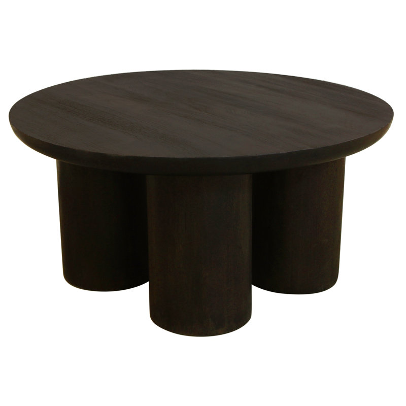 Table basse ronde en bois massif Crossman