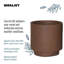 Slate Effect Reinforced Stone Outdoor Plant Pot, Frostproof Garden Flower Pot, Round Garden Planter with Drainage Holes-93635356-93635357