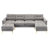 110.6" L-Shape Convertible Sectional Sofa Couch With Movable Ottoman For Living Room-362209857