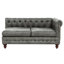 Canapé modulaire de luxe 3 pièces gris ardoise respirant, 2 méridiennes réversibles, 1 dossier, tissu, pieds en bois massif, mousse