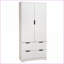 Armoire de cuisine | Organisateur de rangement 72 po blanc cannelé moderne avec 2 grands tiroirs Étagères à épices 8 portes | Panneau de fibres à densité moyenne | Tiroirs inclus