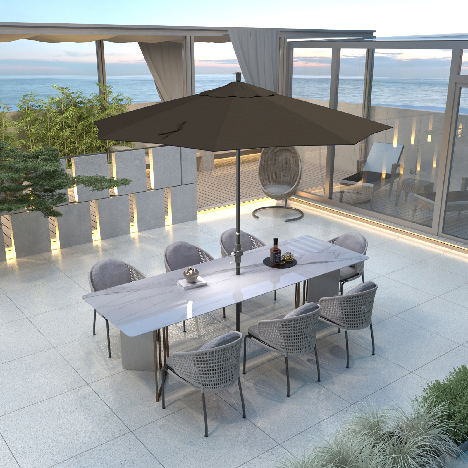 108'' Sunbrella® Outdoor Umbrella, Cocoa