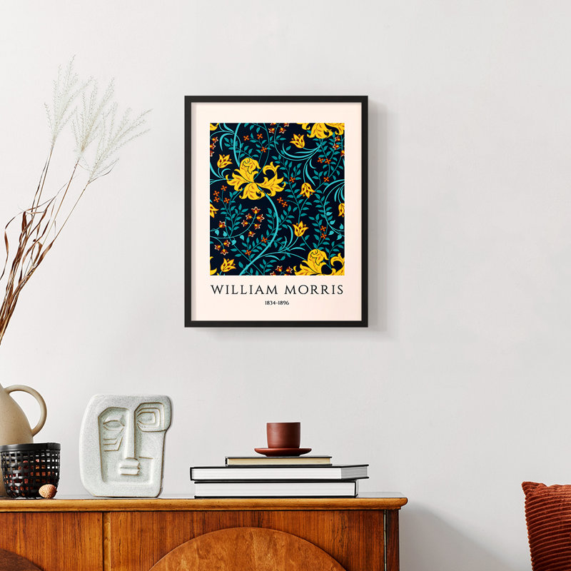 William Morris, reproduction encadrée CXLIX, Noir, H 14 po x l 11 po