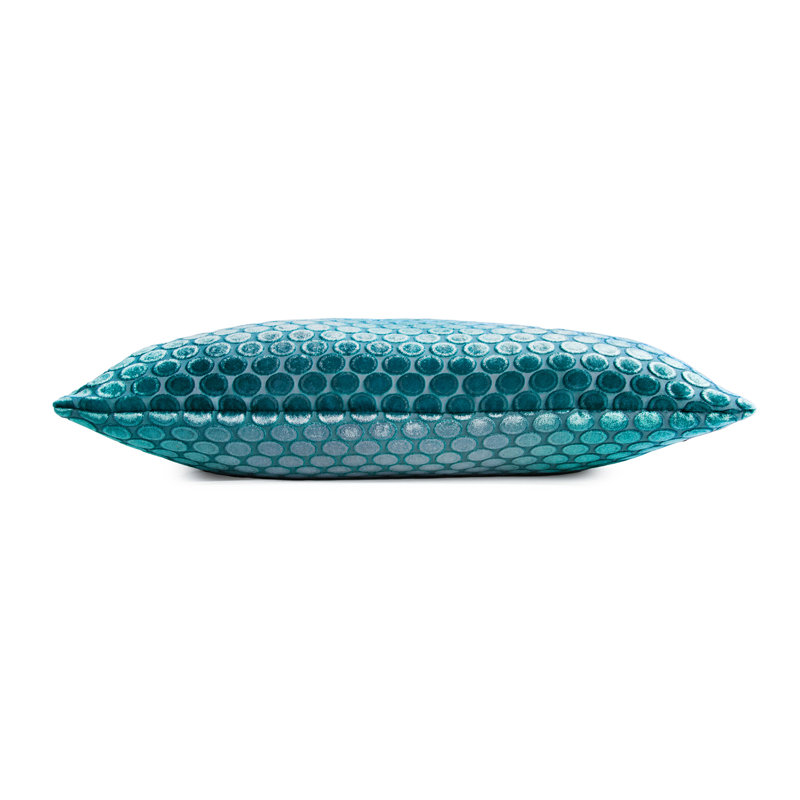Dots Square Velvet Pillow Cover & Insert, 22"H x 22"W, Pacific