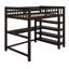 Lit mezzanine avec tablettes de rangement et bureau sous le lit-1140878370