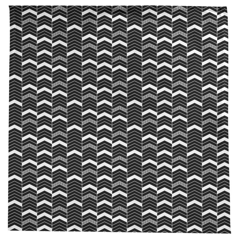 Nappe à chevrons à traits Stephenie, Noir / Blanc / Gris