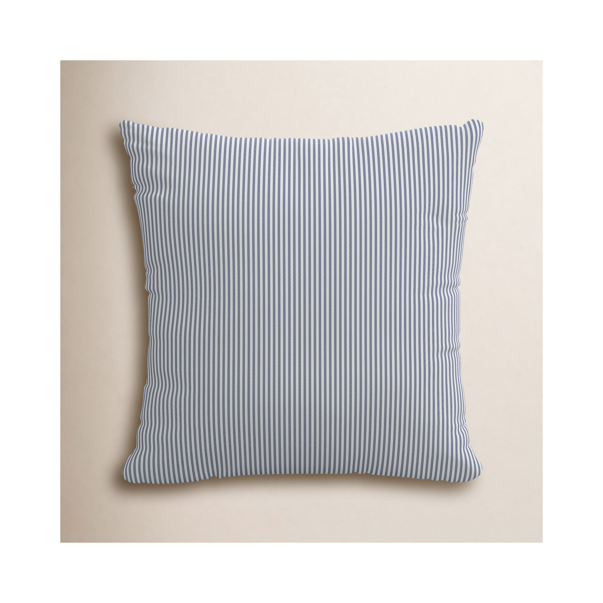 Claremont Striped Cotton Throw Pillow, 20" x 20", Blue, Polyester/Polyfill