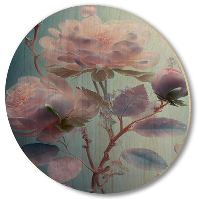 «Ethereal Soft Blossoming Pink Rose III», impression d'art floral en bois sur bois de rose