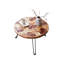 Table basse ronde en bois massif rétro noyer