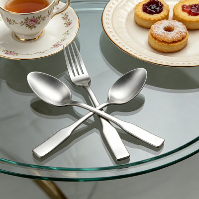 Ensemble de couverts en acier inoxydable 40 pièces pour 8 personnes, ensemble de couverts en argent satiné avec finition mate 40 pièces, coutellerie lourde de style colonial classique, va au lave-vaisselle
