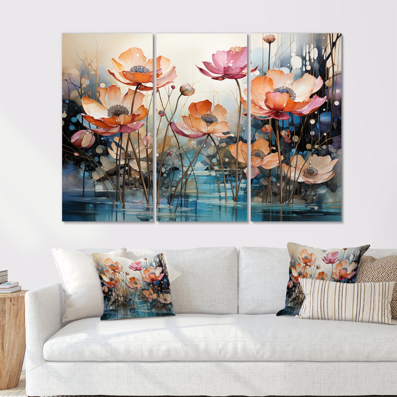 Lotus In Harmony - Lotus Wall Decor Set, 32" H x 48" W x 1" D