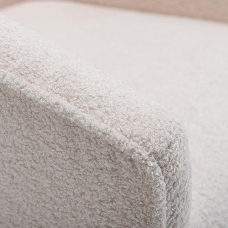 Fauteuil demi-tonneau Marzi, Sherpa crème
