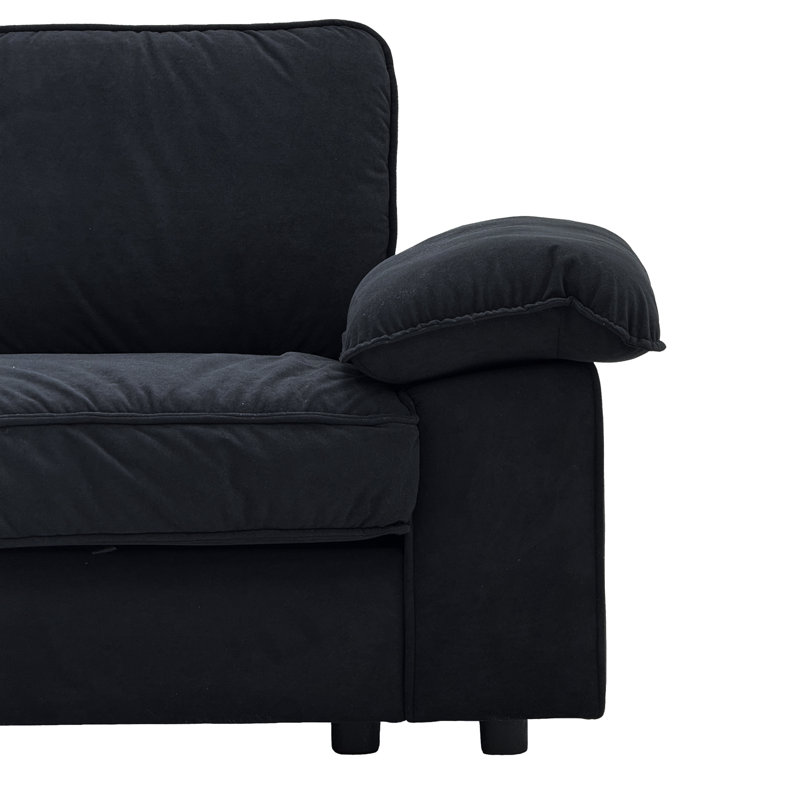 Causeuse compacte à 2 places avec rangement dissimulé, idéale pour les petits appartements et les studios, offrant confort et fonctionnalité