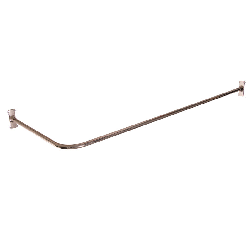 Tringle à rideau de douche fixe angulaire en L, H 3 po x l 36 po x P 36 po, Nickel poli
