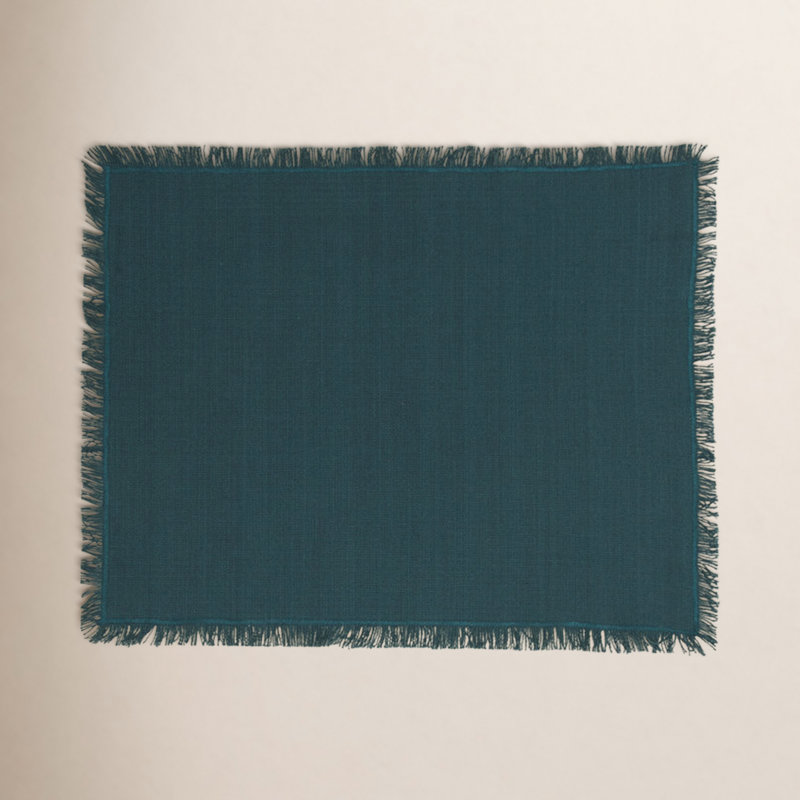 Essential 100% Cotton Rectangle Placemats, Peacock