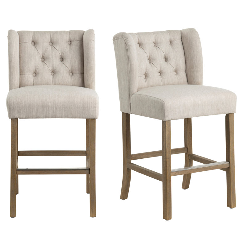 Set Of 2 Upholstered Counter Stools