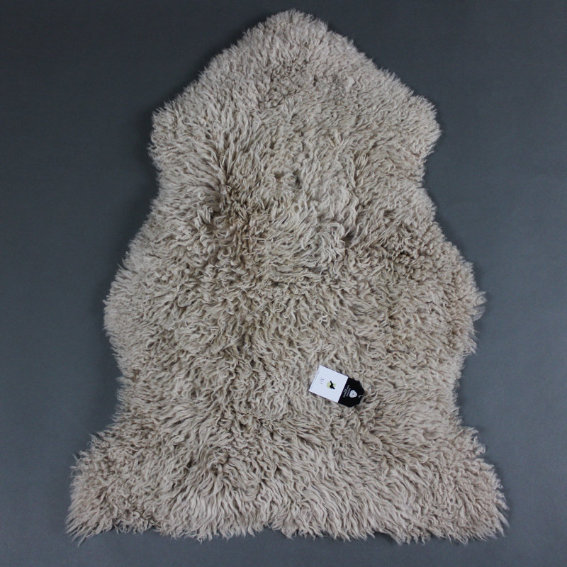 Radhika Curly Sheepskin Rug in Beige