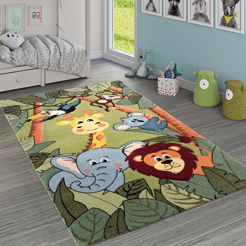 Glendo Flatweave Green Rug, Rectangle 120 x 170cm