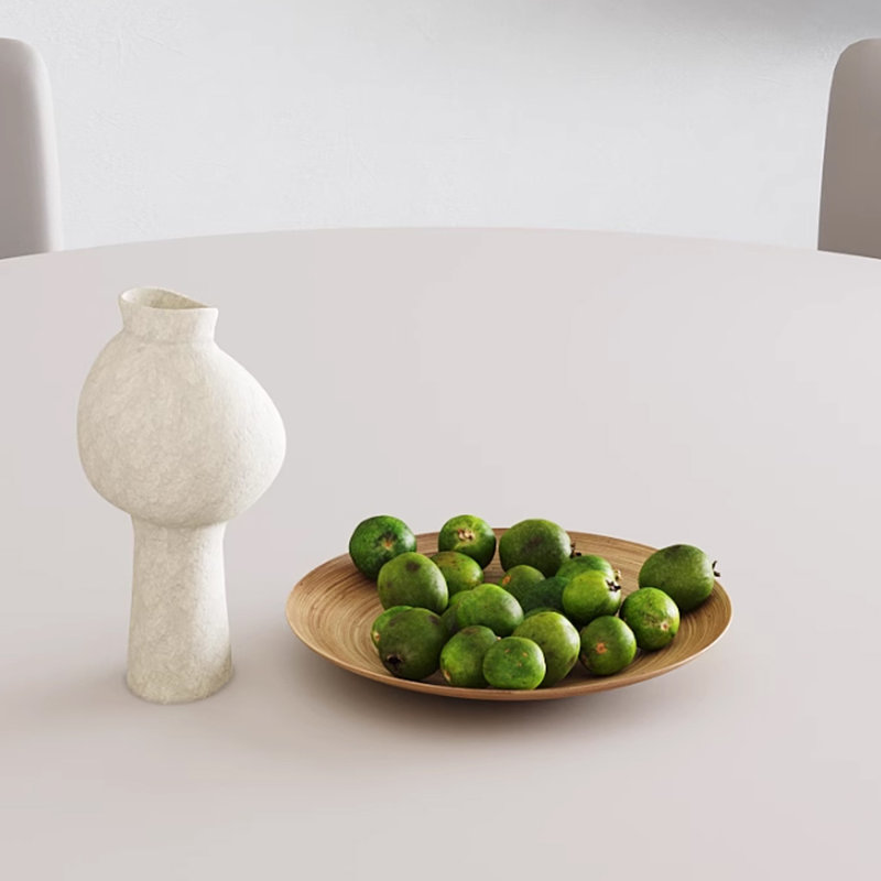 Cream Style Sintered Stone Modern Round Table Round Dining Set, 29.53"H x 47.25"L x 47.25"W