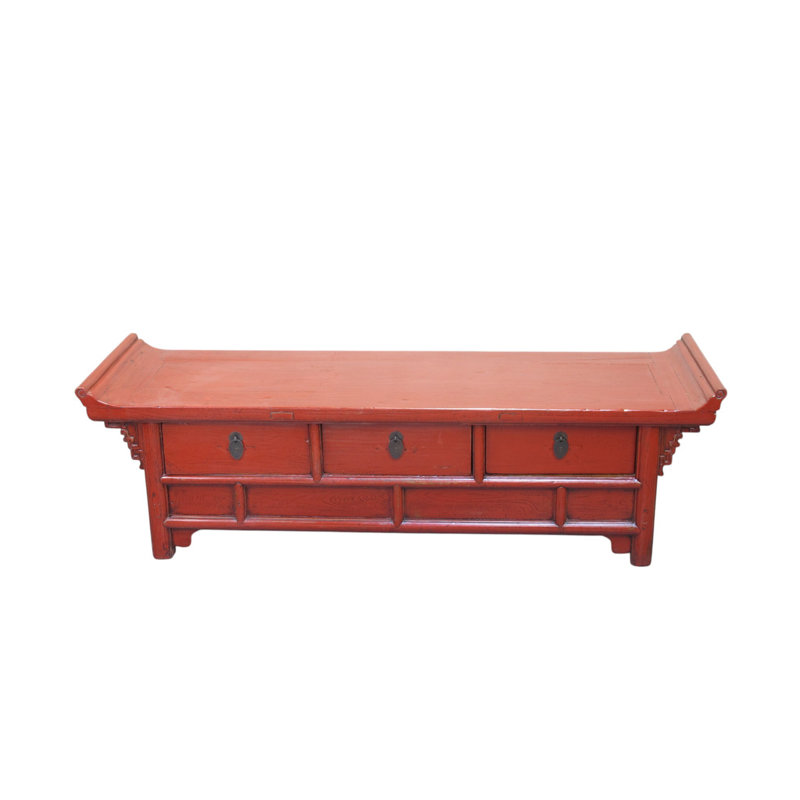 19th Century Red Altar-Style Console Table