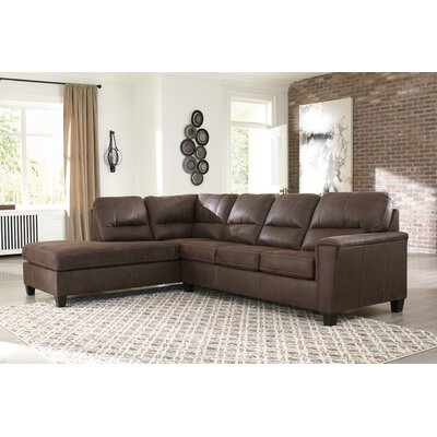 Navi 117"" Wide Faux Leather Sleeper Sofa & Chaise -  Signature Design by Ashley, 94003S3