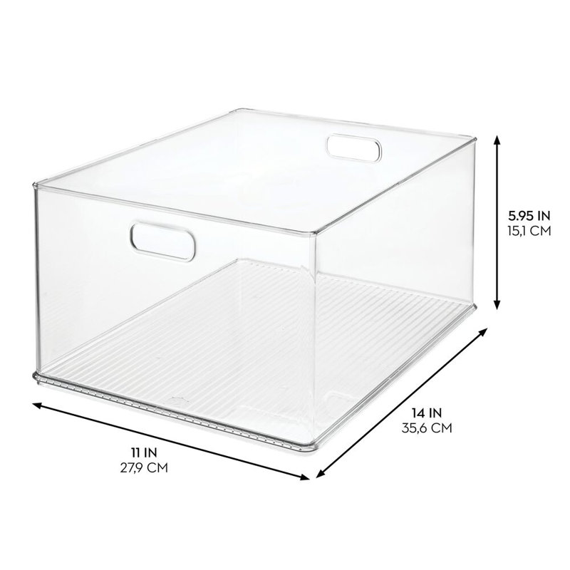 iDesign Plastic Stackable Pantry Bin - Storage Bin with Handles for Kitchen Organization - Ideal for Cabinets or Fridges