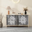 Buffet 4 portes avec tablettes réglables et sculpture créative exquise-1852118426
