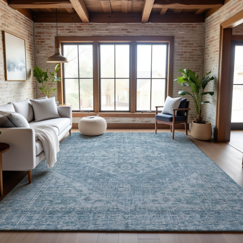 Premium Machine Washable Wayne AMF1104 Global Rug, Rectangle 10' x 14'