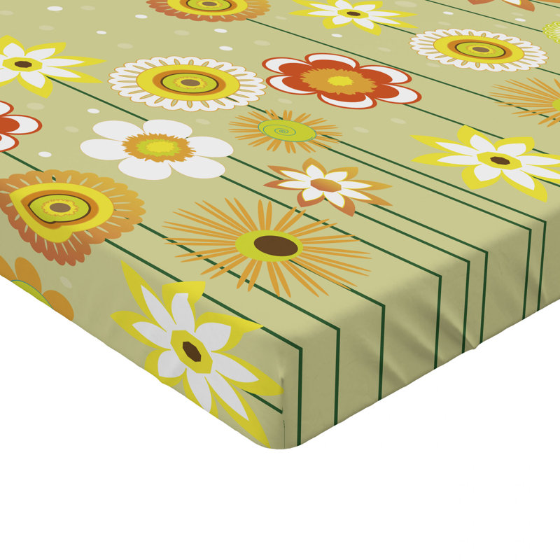 Microfiber Floral Fitted Sheet, Twin Fitted Sheet
