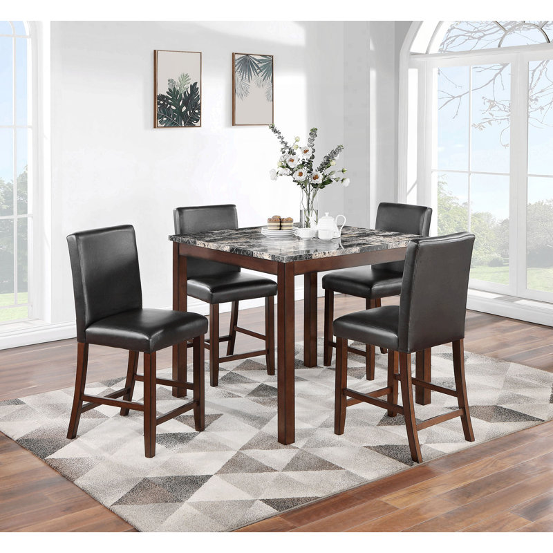 Giuseppa 5-Pcs Counter Height Dining Set, Espresso, Brown