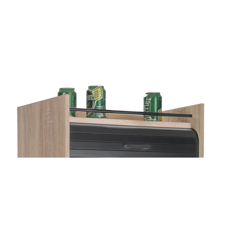 Eoin 76.6cm Kitchen Pantry, Oak/Black