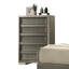 Commode de style contemporain à 5 tiroirs avec support à 5 tiroirs et feuillets sur fond gris foncé