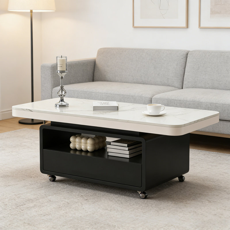 Rockwell, H 16,53 po x L 51,18 po x l 27,55 po, Blanc / Gris