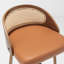 Swivel Upholstered Faux Leather Bar Stool with Solid Wood Frame-1574450889-1574450894