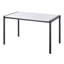 Table de salle à manger contemporaine en métal noir avec plateau en bois blanc