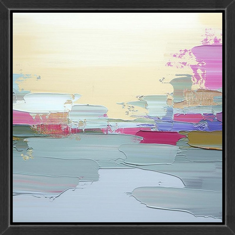 «Pastel Abstract Serenity», reproduction d'art sur toile encadrée, 24" H x 24" W, Brown