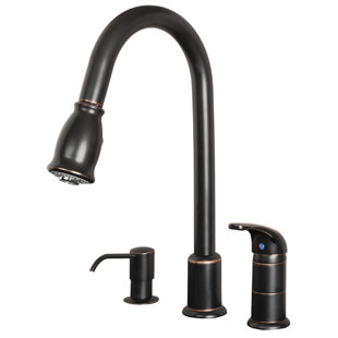 Single Handle Pull Down Kitchen Faucet with Soap/Lotion Dispenser
