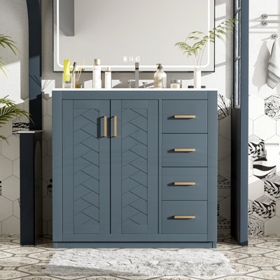 Meuble-lavabo 36 po avec lavabo en céramique