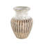 Cole And Grey Mango Wood Distressed Vase With Carved Grooves