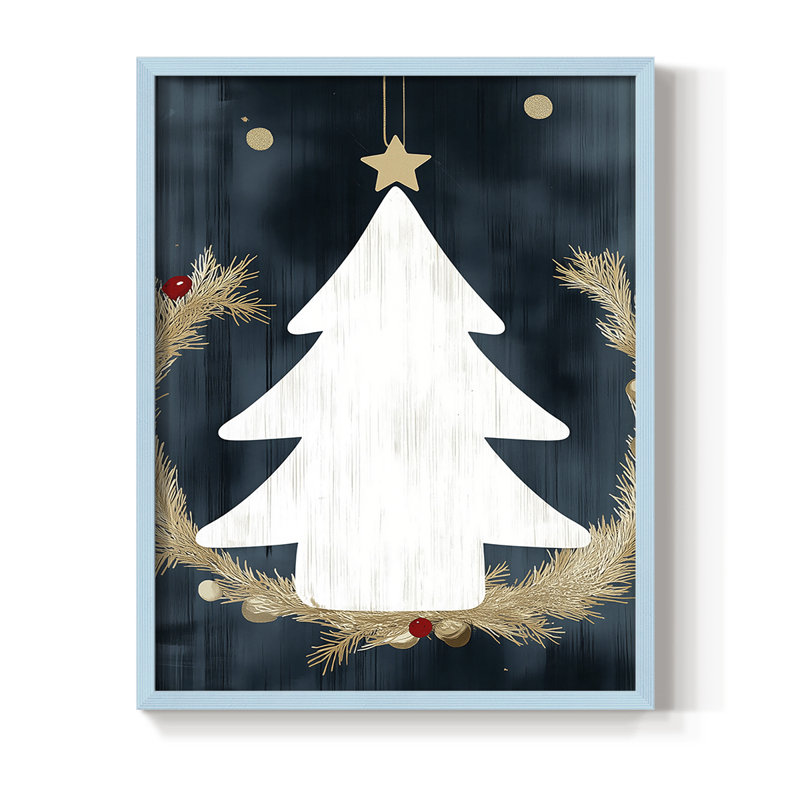Reproduction encadrée - bois massif, Bleu, H 11 po x l 9 po