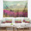 Tapisserie fleurs mauves et à montagnes lointaines floral-28487275