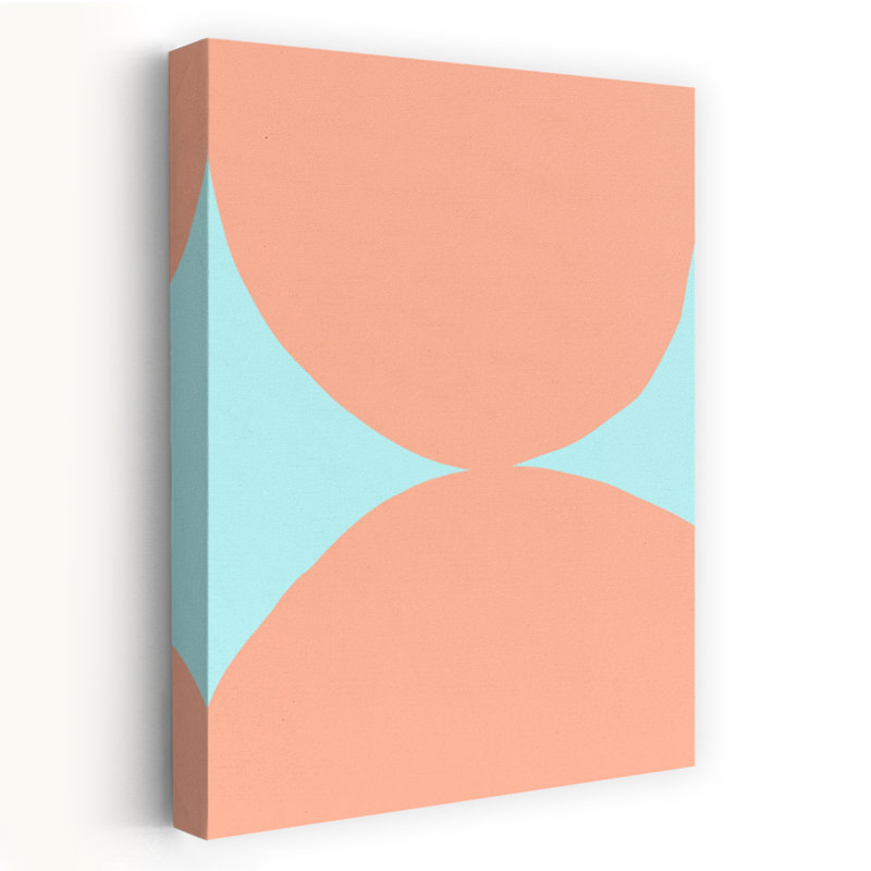 Abstrait, pêche, courbes, abstrait, contemporain, impression murale élégante, 18" H x 12" W