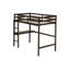 Lit mezzanine simple, lit mezzanine en bois d'hévéa avec barrière de sécurité, bureau intégré, échelle, brun clair-1978716237