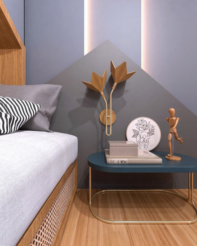 Sakura 2 - Light Armed Sconce, Imbuia