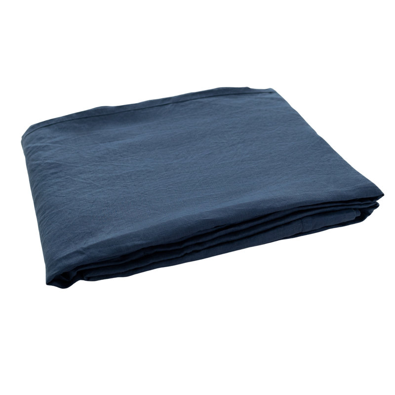Navy Blue Linen Queen Fitted sheet